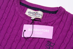 Hampton Republic Purple Cable Knit Sweater