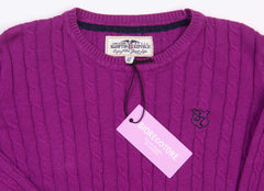 Hampton Republic Purple Cable Knit Sweater