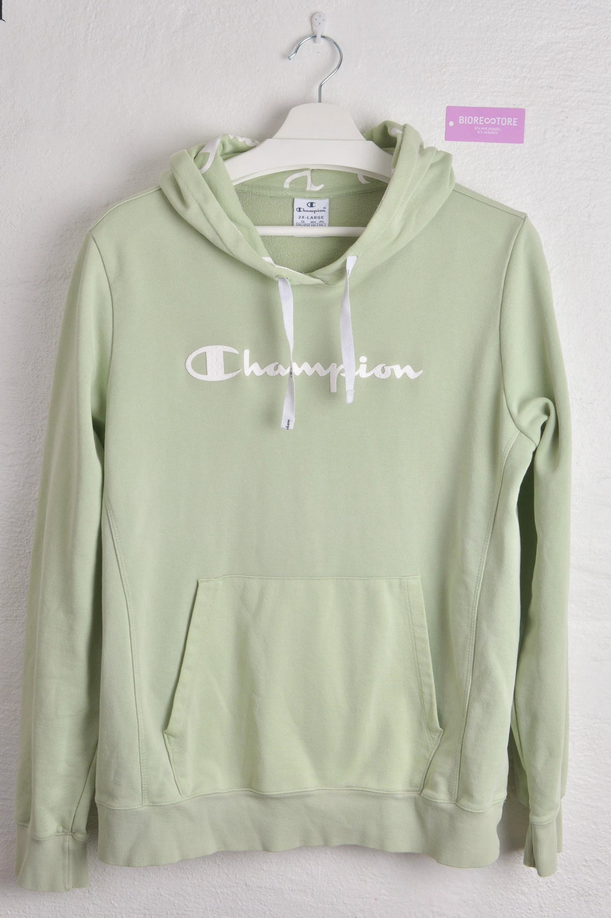 Champion light green hoodie with Logo