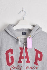 Gap Zip-up Hoodie in Grey with Red Logo