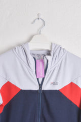 FILA Zip-up Hoodie with Black Outline Logo