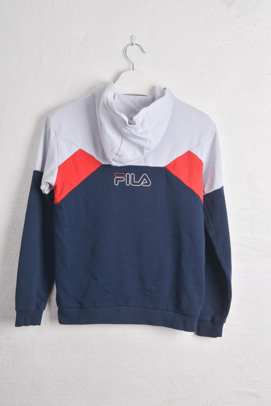 FILA Zip-up Hoodie with Black Outline Logo