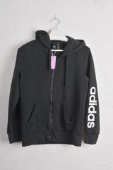 Adidas Arm Logo Zip-Up Hoodie Sweatshirt