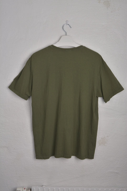 POLO Cotton Crew Neck T-Shirt in Olive Green