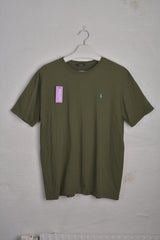 POLO Cotton Crew Neck T-Shirt in Olive Green