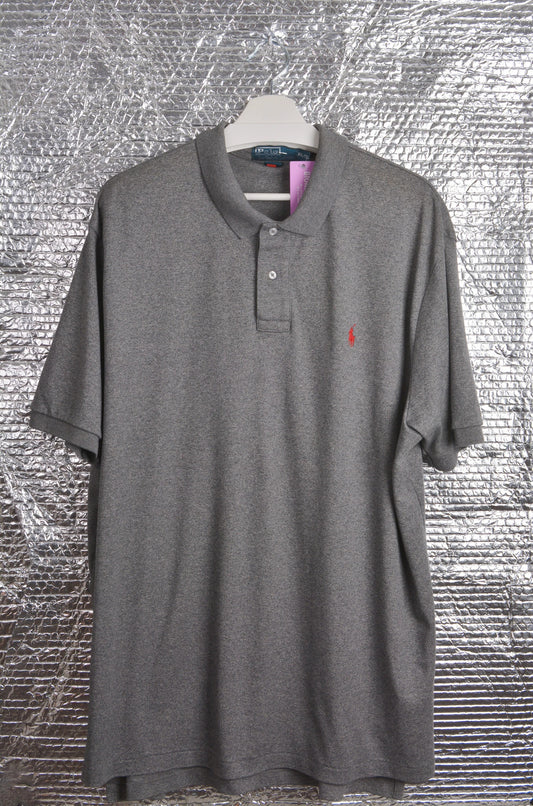 POLO Ralph Lauren Classic Heather Grey Melange Preppy Polo Shirt