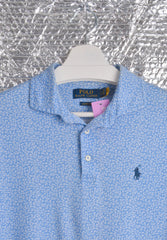 POLO Ralph Lauren Iconic Blue Polo Shirt with Ivy Leaf Print