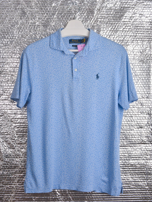 POLO Ralph Lauren Iconic Blue Polo Shirt with Ivy Leaf Print