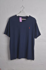 Ralph Lauren Classic V-neck Tee with Logo in  Red