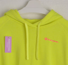 Champion Lime Green Hoodie with Multi-color Logos