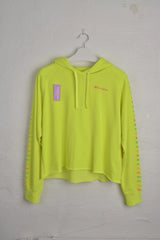 Champion Lime Green Hoodie with Multi-color Logos