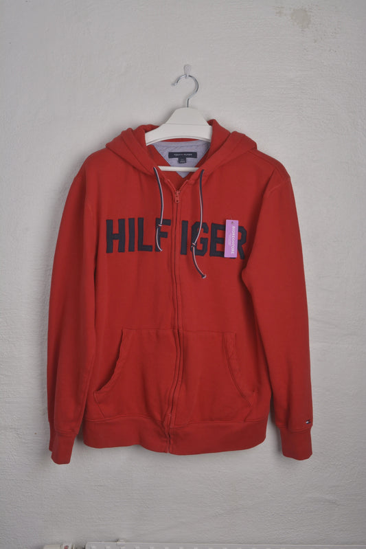 Vintage Tommy Hilfiger Zip-Up Hoodie in Red